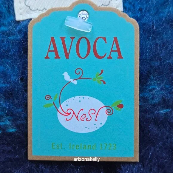 NWT Kid Mohair Scarf Blue Avoca Tweed - Picture 6 of 16